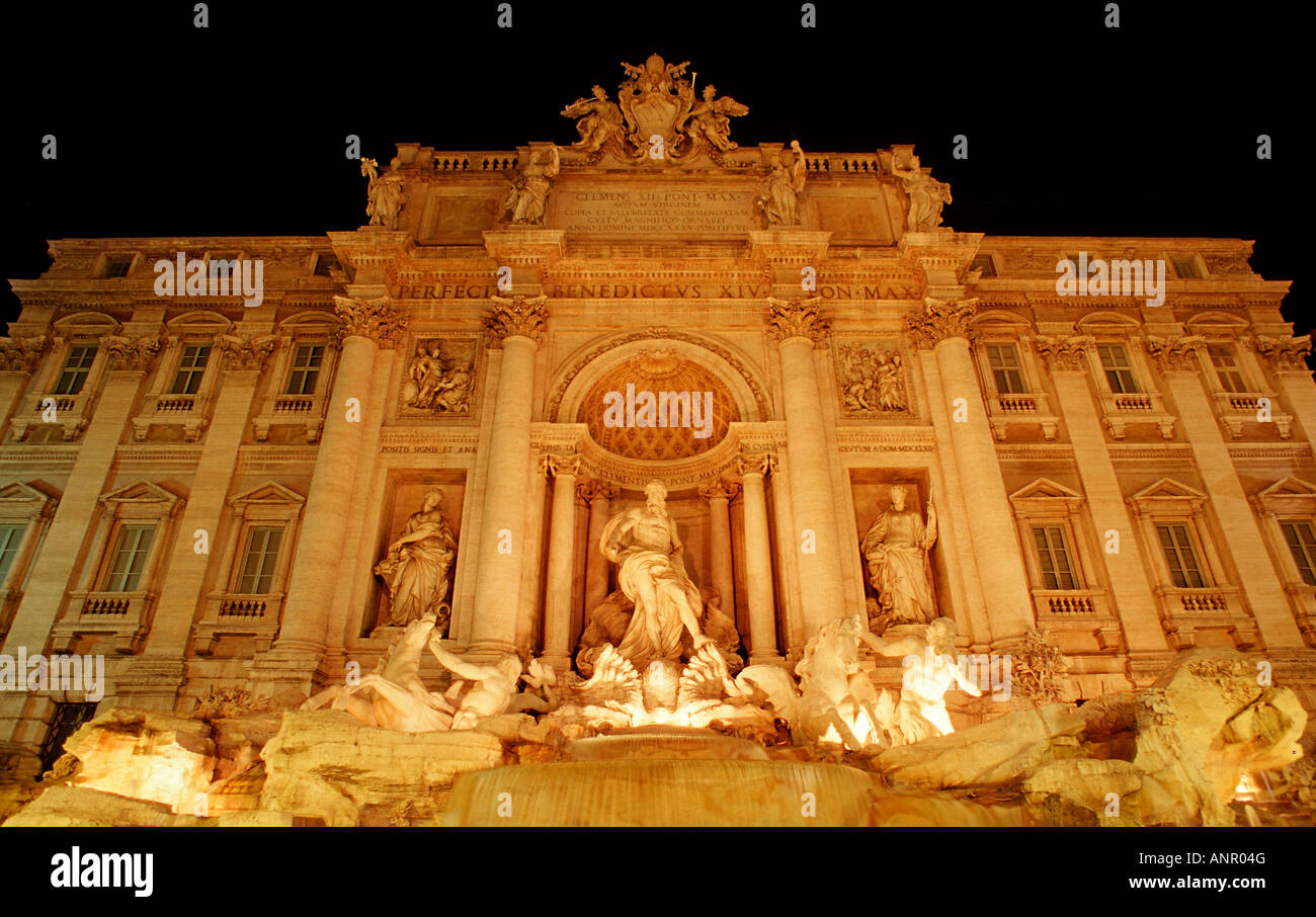 Trevi Fountain Fontana di Trevi Italy Rome Piazza di Trevi Stock Photo