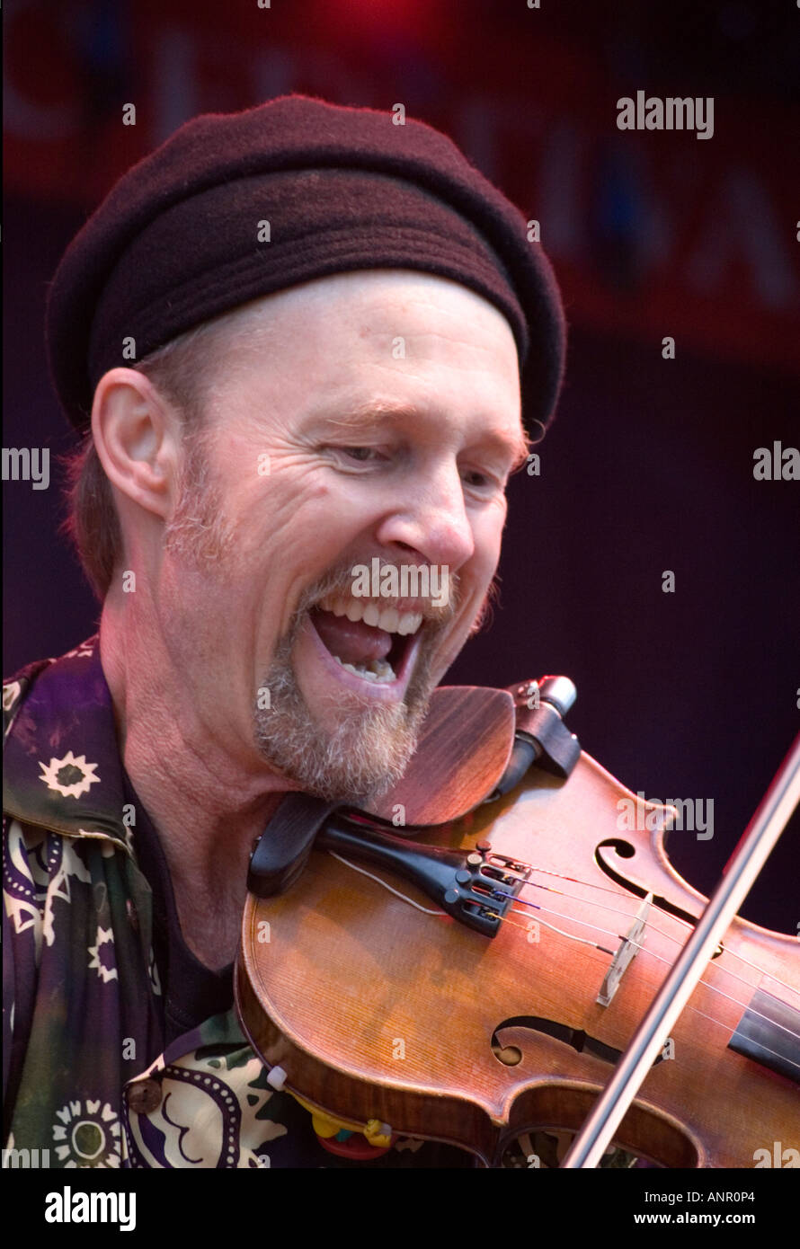 American Folk Fiddle Player Joe Craven on Stage Stock Photo