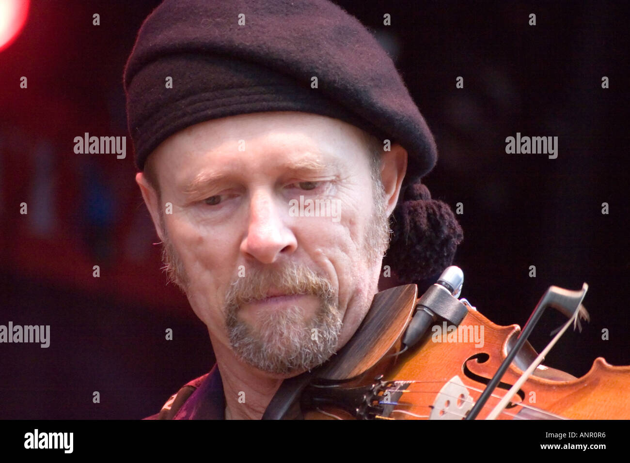 American Folk Fiddle Player Joe Craven on Stage Stock Photo