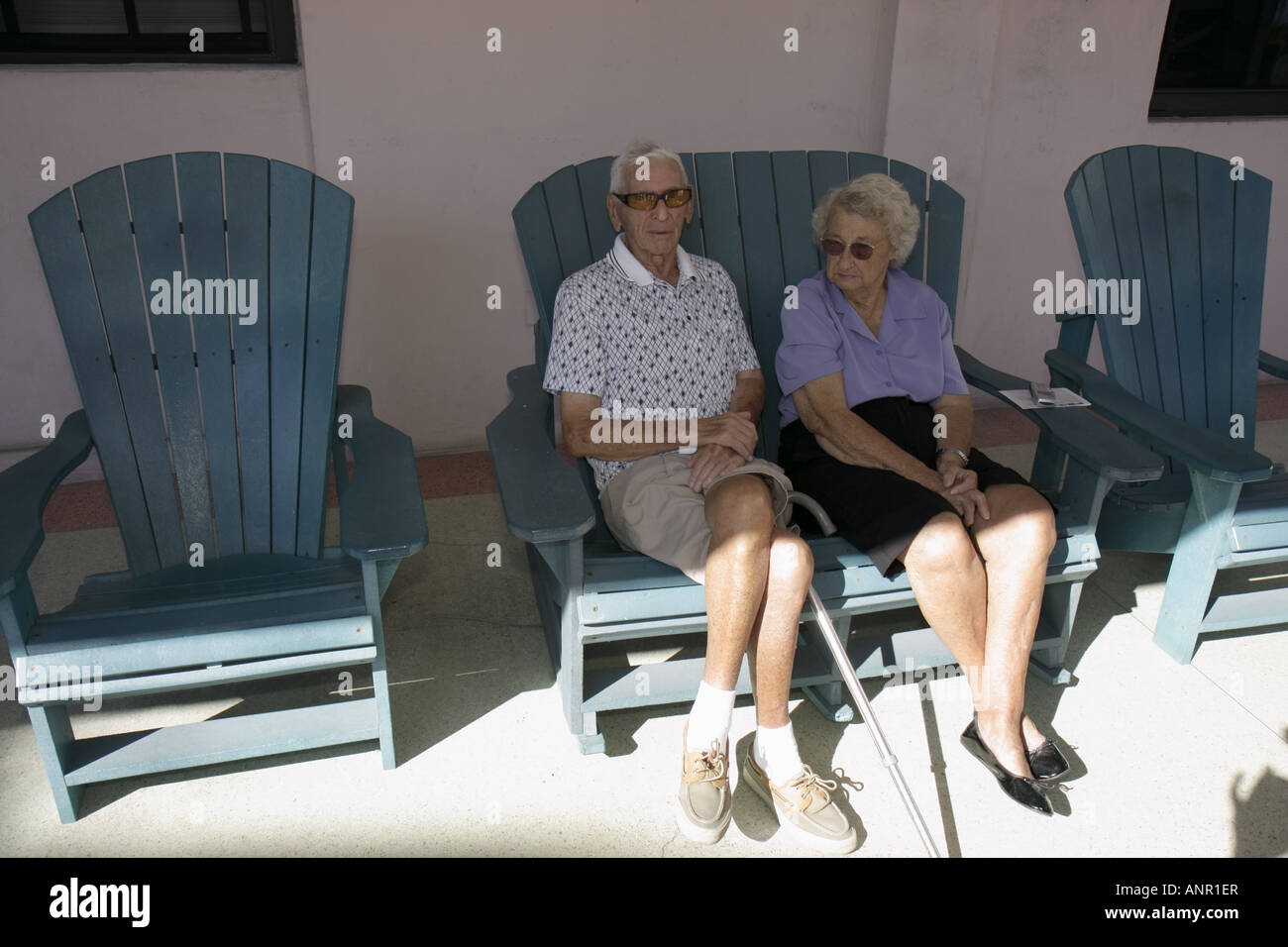 Miami Beach Florida,South Beach,Ocean Drive,senior seniors old citizen citizens pensioner pensioners retired elderly,housing,couple,adult adults man m Stock Photo