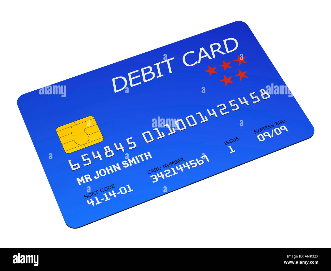 Generic chip pin debit card Stock Photo