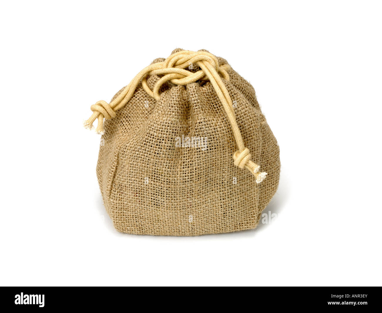 Hessian jute drawstring bag Stock Photo Alamy