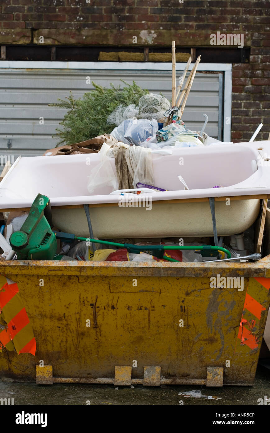 old-bath-on-a-skip-stock-photo-alamy