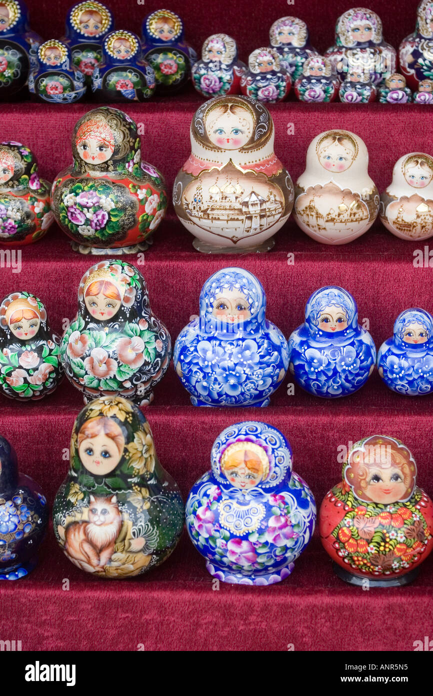 Matryoshka Dolls on sale in St Petersburg Russia Stock Photo Alamy