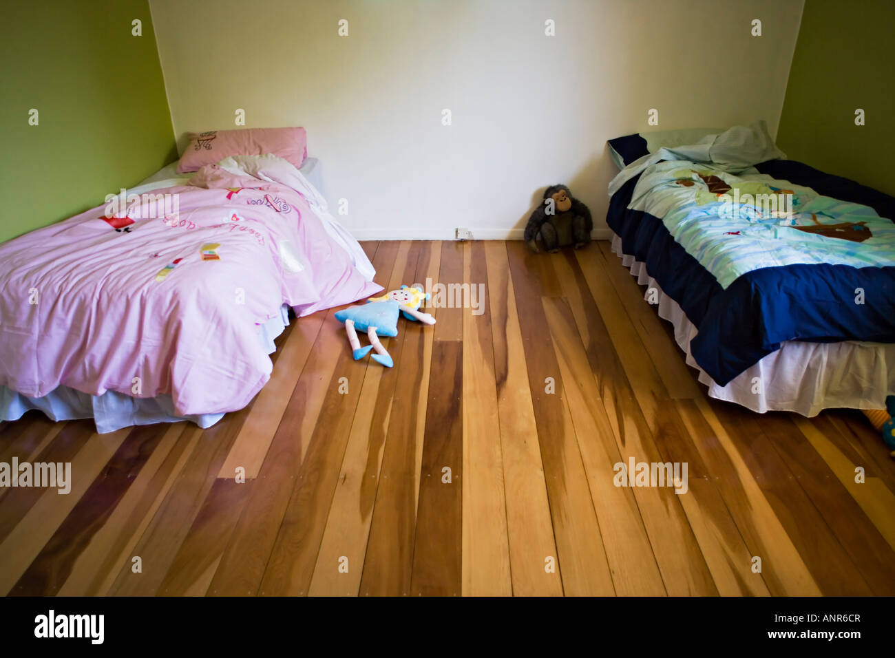 Beds for boy and girl Stock Photo Alamy