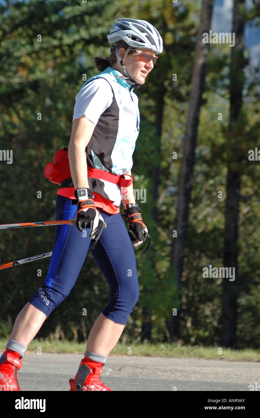 Canmore Nordic centre cross country training Stock Photo Alamy