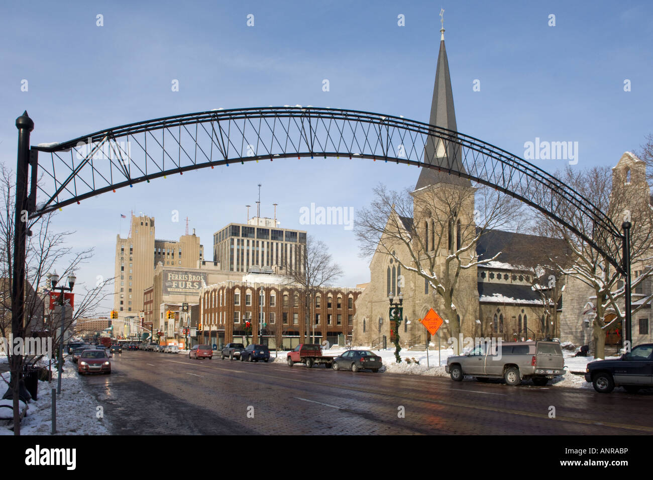Downtown Flint Michigan USA Stock Photo