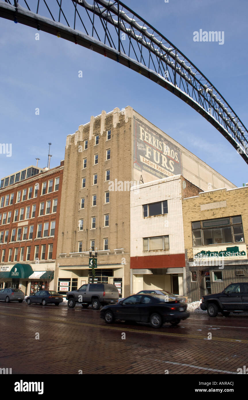 Downtown Flint Michigan USA Stock Photo