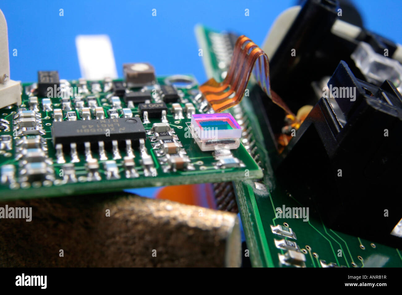 Inside electronic components of a barcode scanner showing detector chip  Stock Photo - Alamy