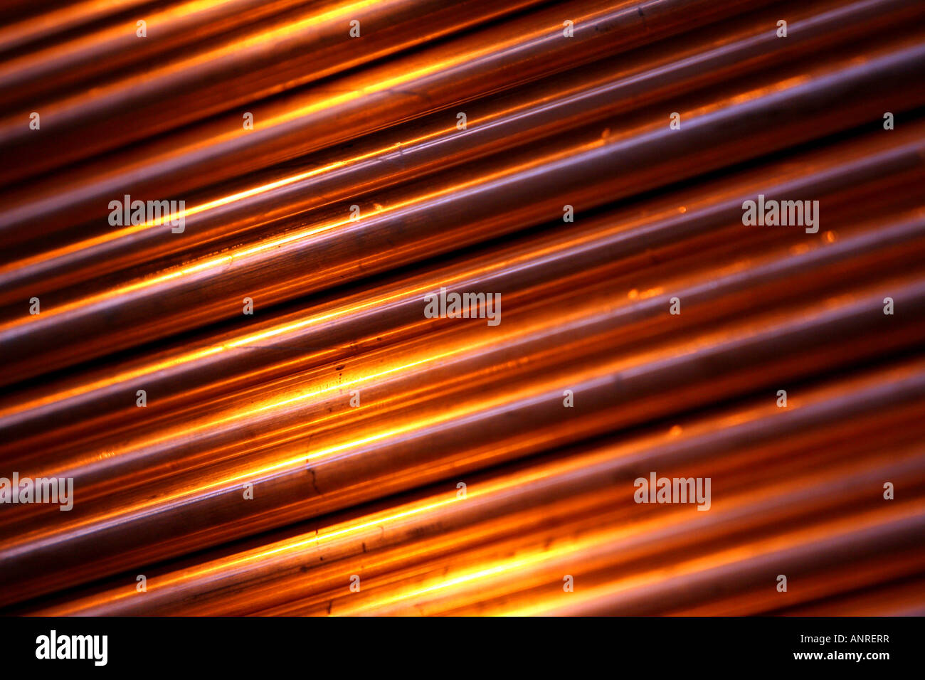 Copper Heating piping Stock Photo Alamy