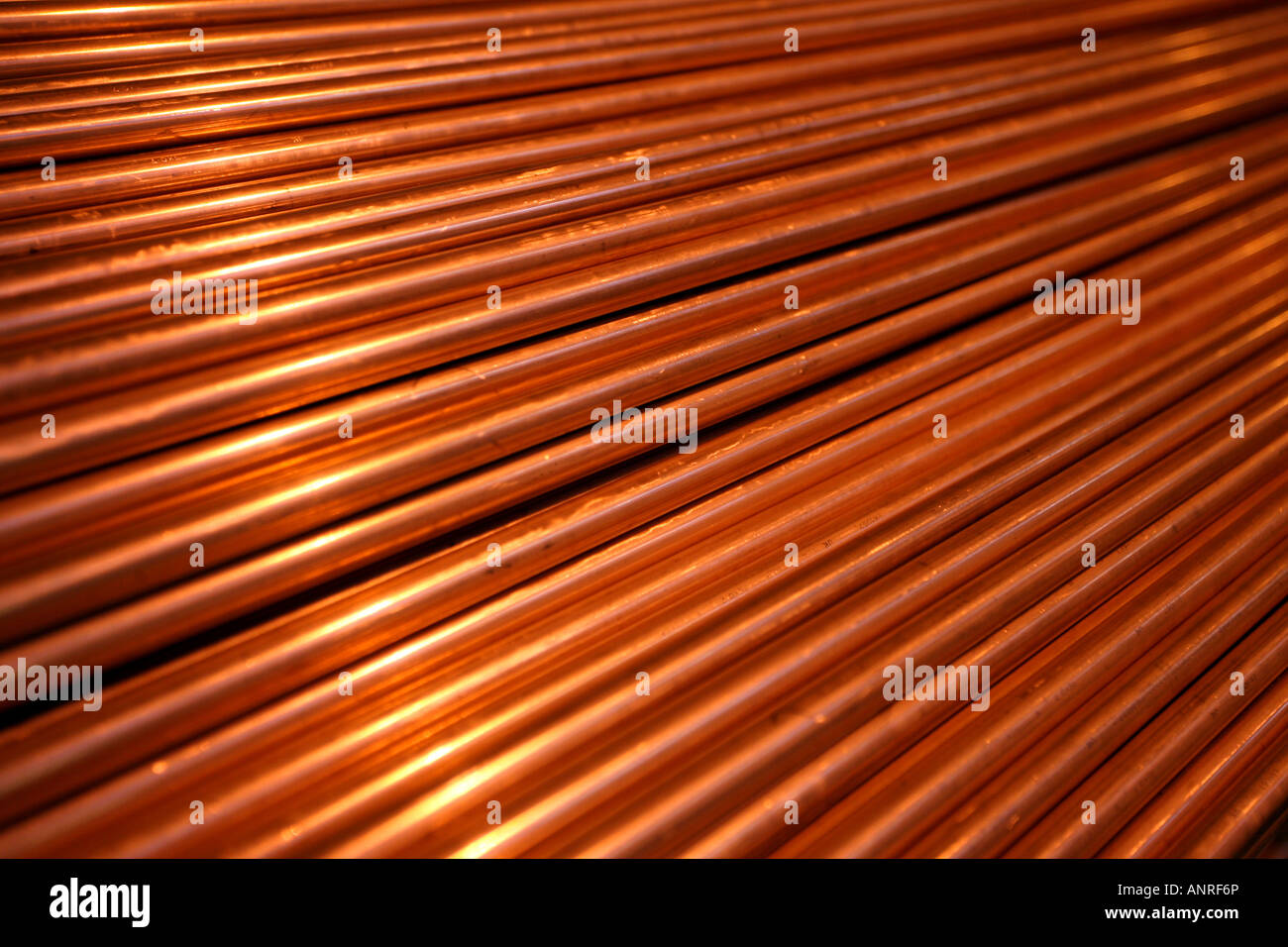 Copper Heating piping Stock Photo Alamy
