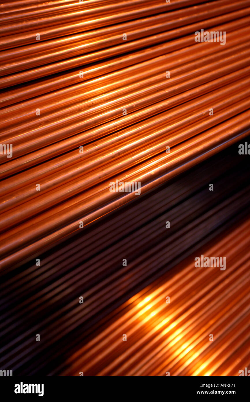 Copper Heating piping Stock Photo Alamy