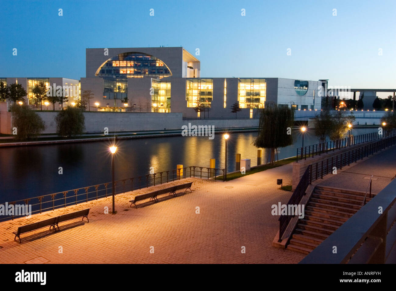 chancellery and Spree Stock Photo