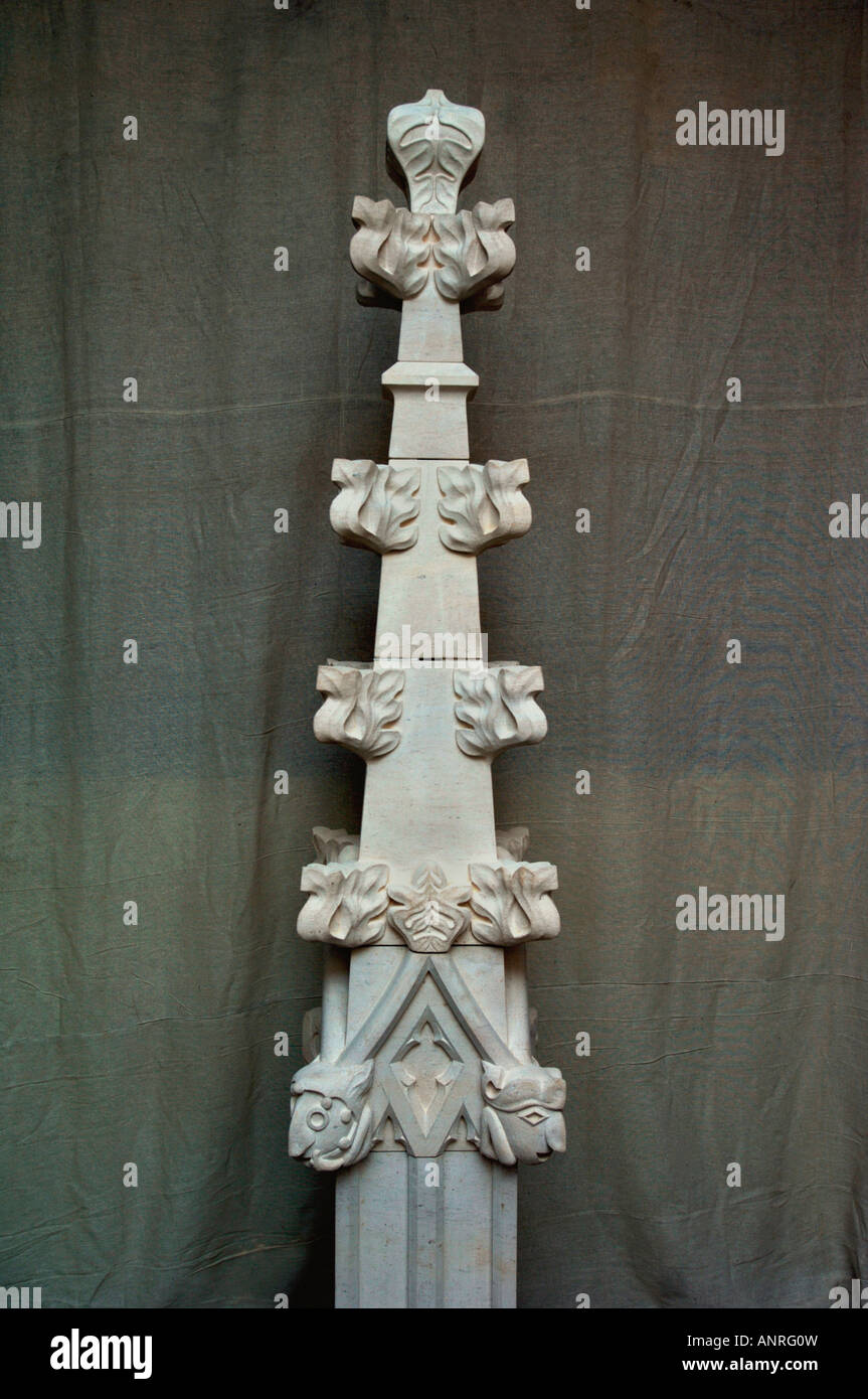 A Sizeable Piece Of Stone Sculpture,Which Has Been Handcrafted To Replace  Stonework On A Church. Stock Photo