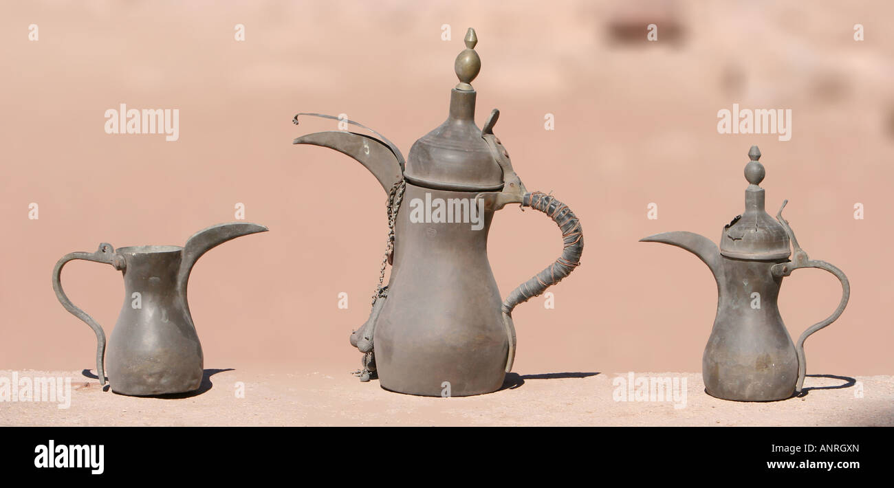Traditional Coffee Pots Petra Jordan Stock Photo Alamy