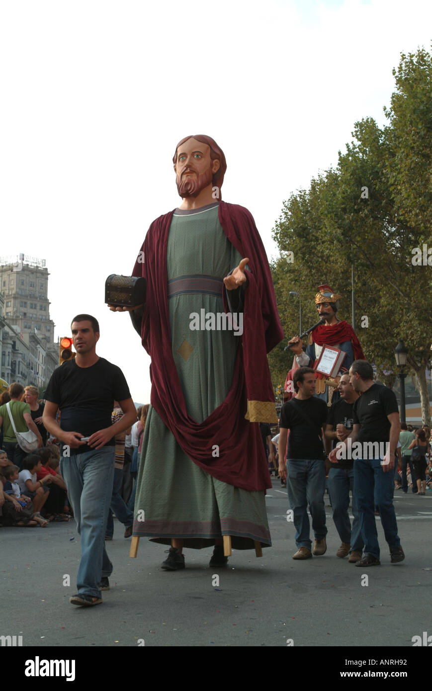 giant puppet at la merce festival barcelona spain september 2005 jesus