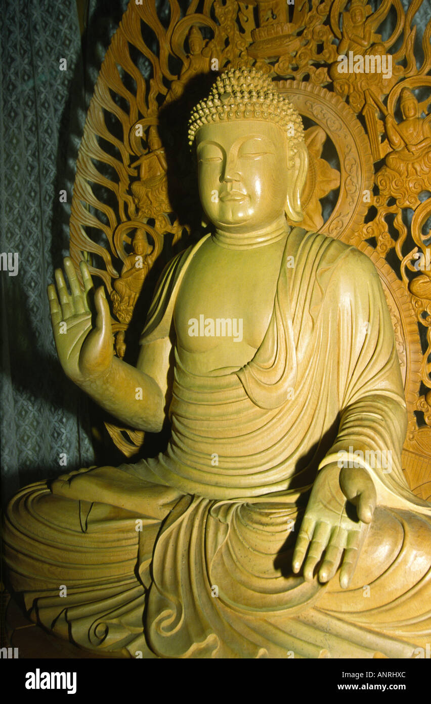 Sri Lanka Crafts National Museum Kandy Sandalwood carved Buddha Stock Photo