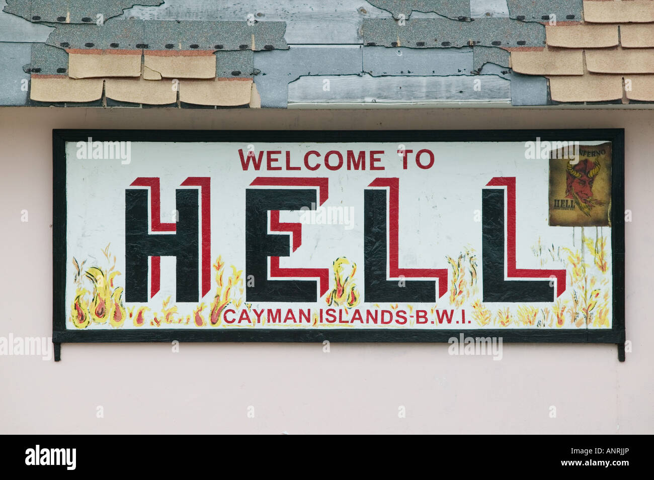 Cayman Islands Grand Cayman Hell Welcome To Hell Sign Stock Photo Alamy