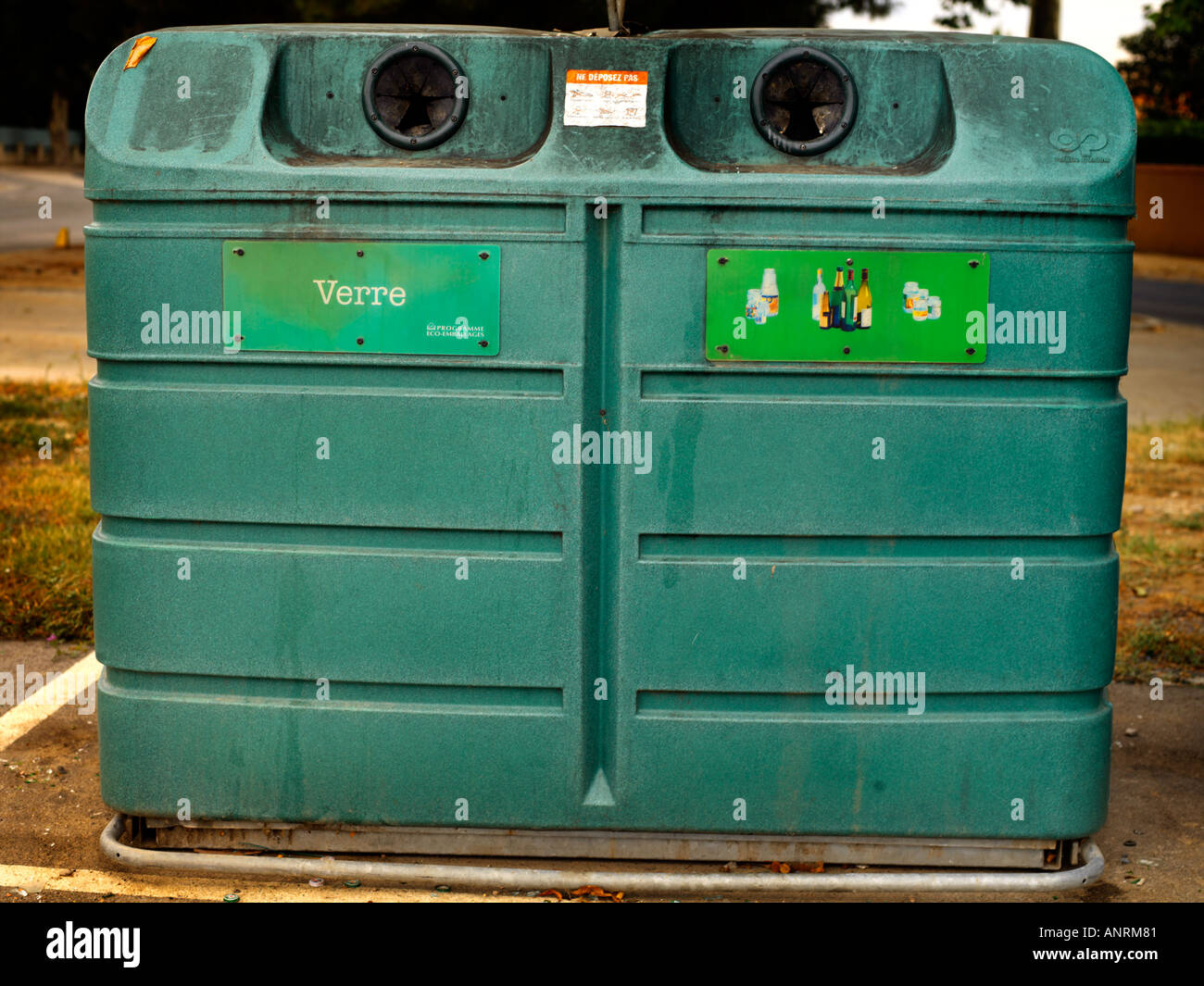 St Cyprien France Glass Recycling Bin Stock Photo - Alamy