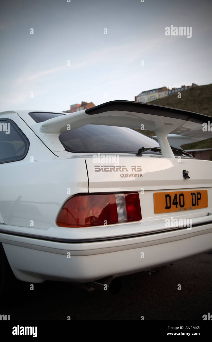 Ford, cosworth, sierra, sapphire, spoiler, high, performance, sports, saloon, icon, iconic, fast, car, performance, high, tourin Stock Photo