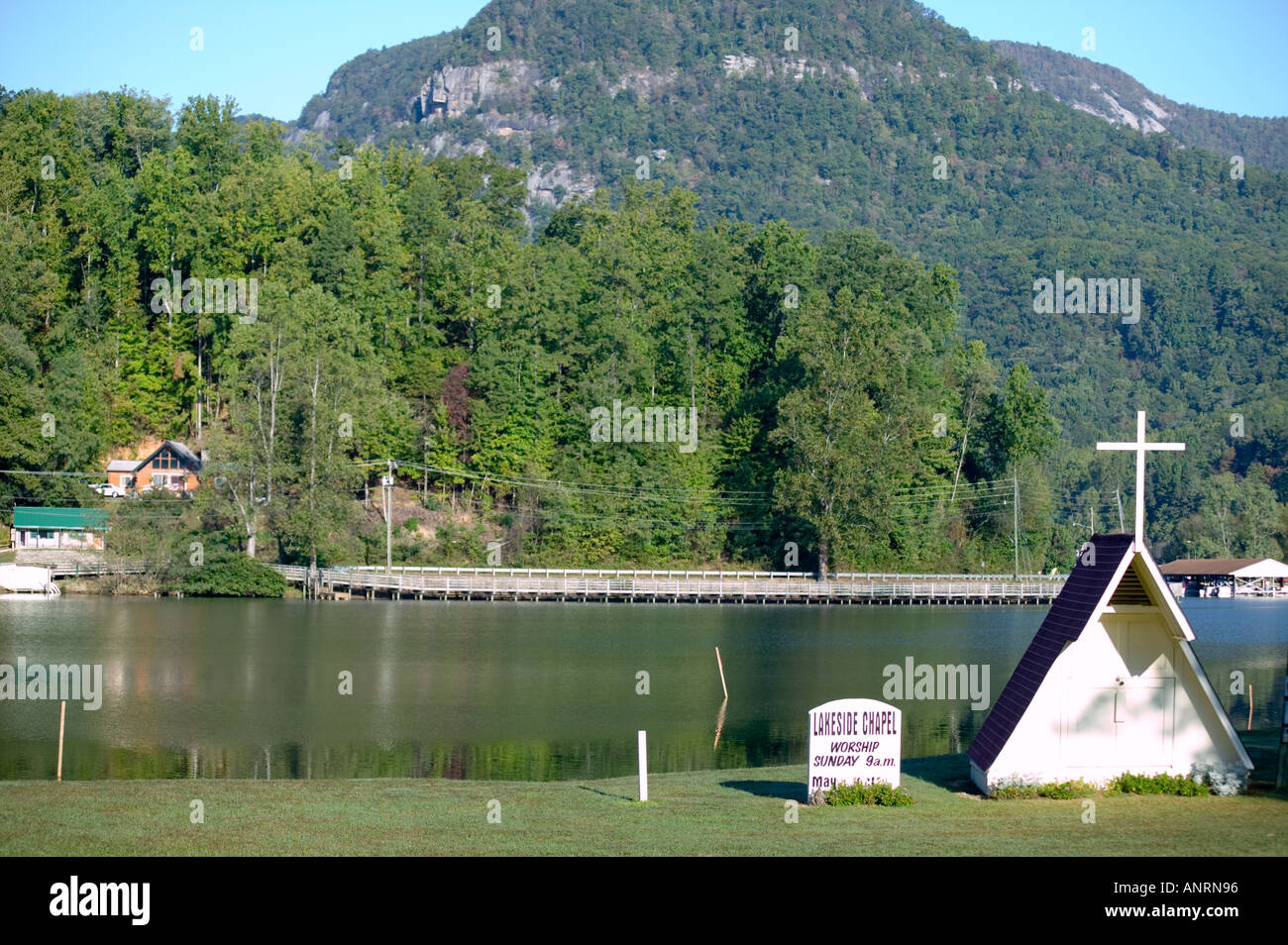 lake lure north carolina usa , chimney rock, bat cave Stock Photo Alamy
