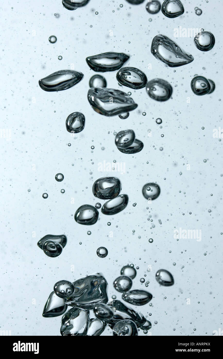 air / gas bubble rising in a liquid Stock Photo