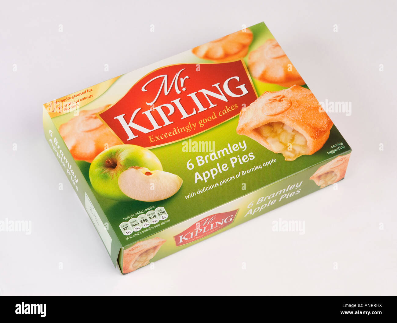 box of Mr Kipling apple pies Stock Photo
