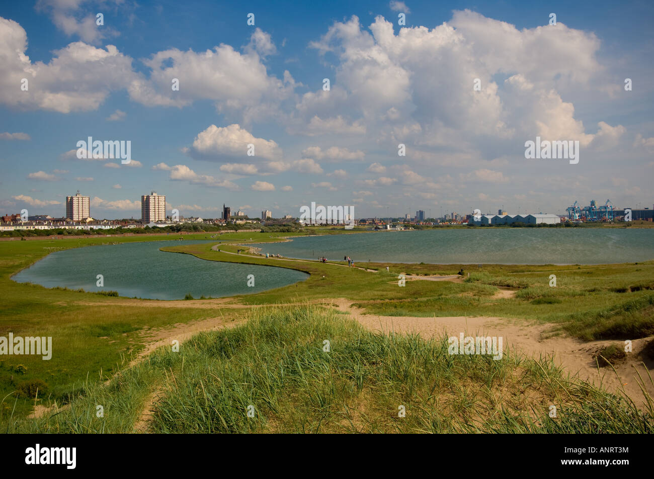 Marine lake at Marine Park Crosby Sefton Coast Merseyside Stock Photo