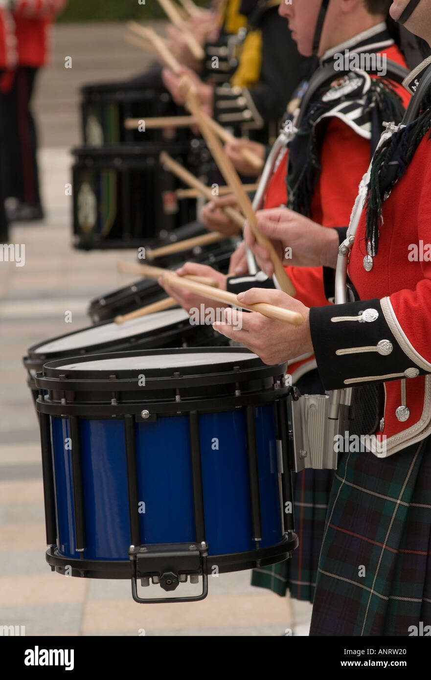 Scottish military band drummers Stock Photo Alamy