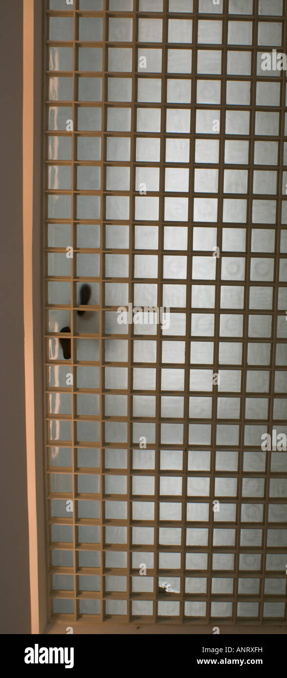 A man walks at the Museum of contemporary art of Barcelona Stock Photo
