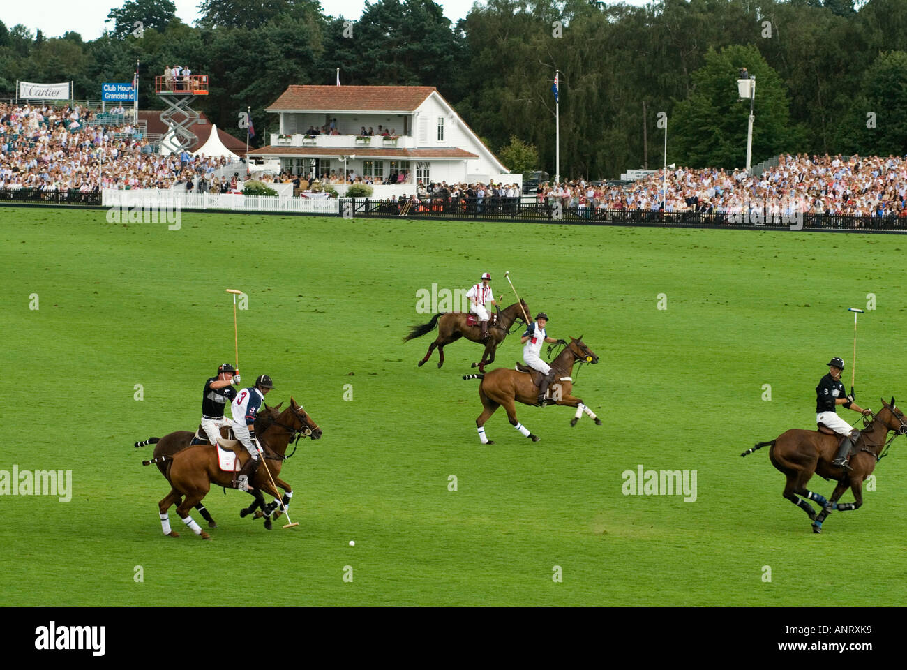 Polo Cartier International Polo at the "Guards Club" Smiths Lawn Windsor Great park Egham Surrey England   The club house 2000s 2006 Stock Photo