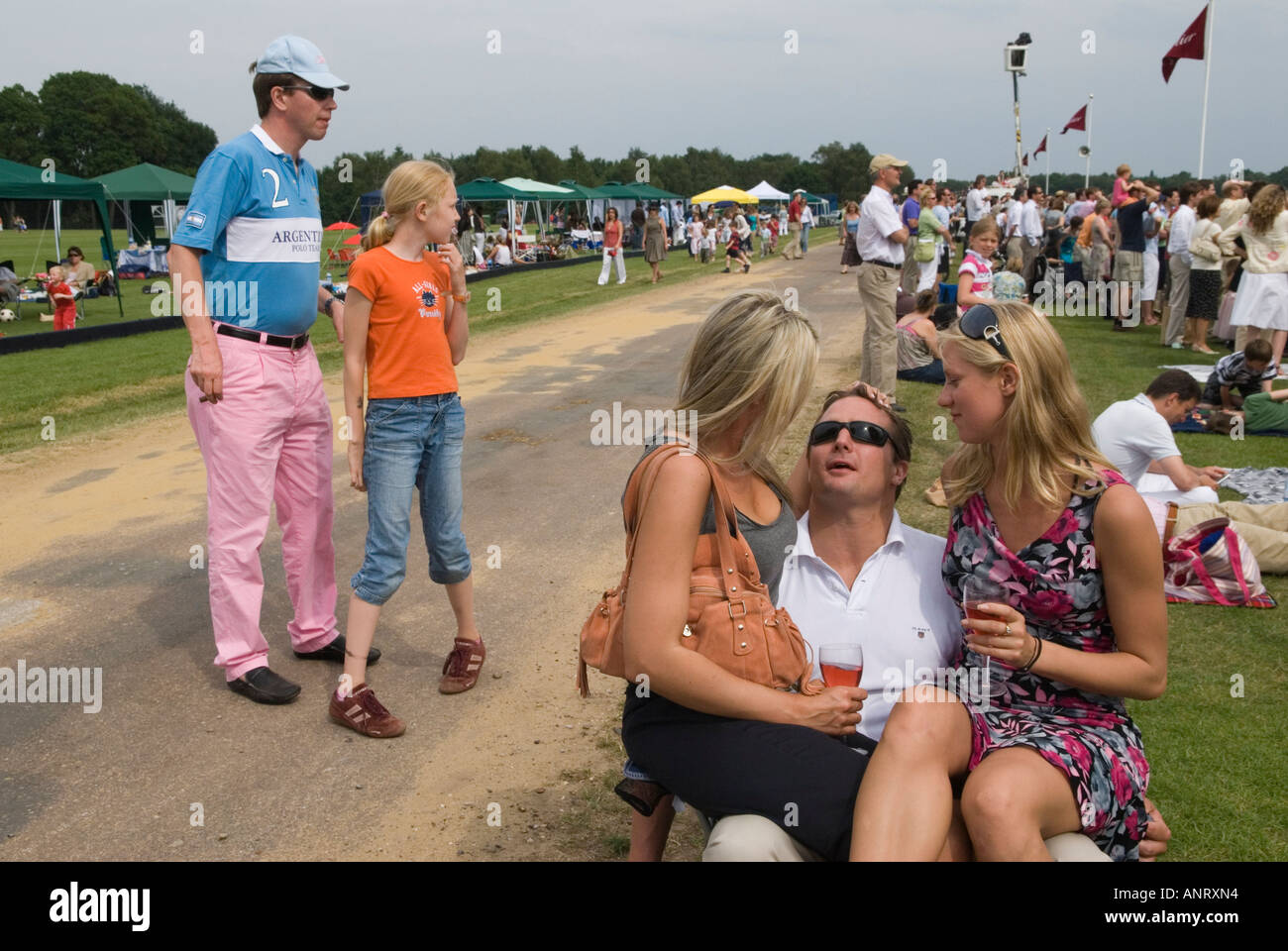 The Guards Polo Club Windsor Great Park   Egham Surrey  England 2006.  British youn man too much Stock Photo