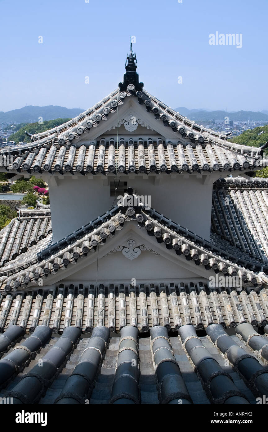 The tiled roofs of Himeji Castle in Himeji Japan Stock Photo Alamy