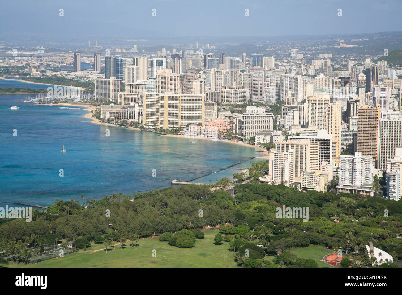 View of Waikiki Honolulu from Diamond Head Stock Photo - Alamy