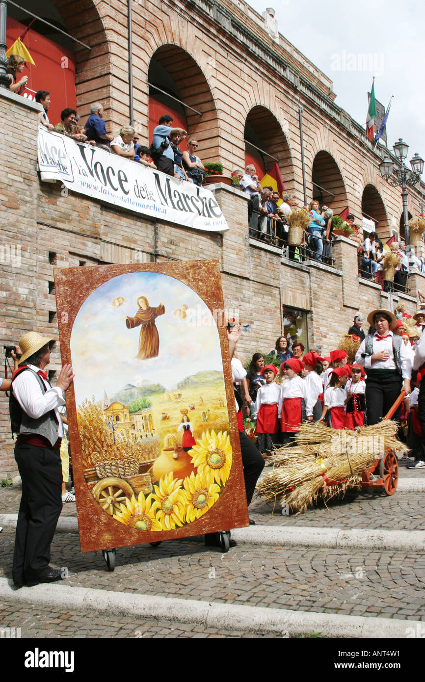 The annual colorful  traditional  religious ','Festa de Canestralle', ,festival  in Amandola, Le Marche, Italy Stock Photo
