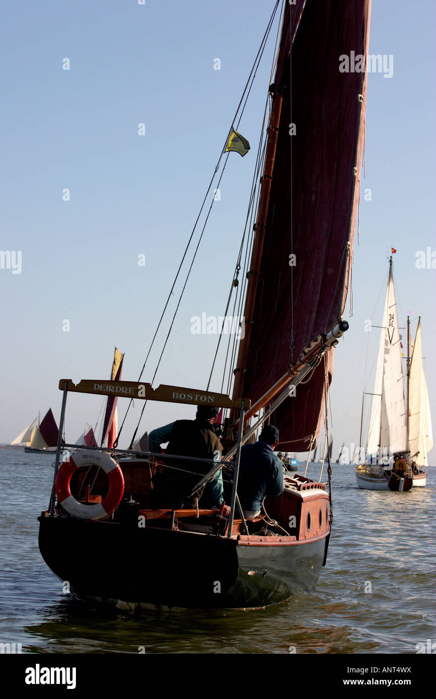 Traditional Gaff Rigged Sailing Boat Boston Close Up Stock Photo Alamy