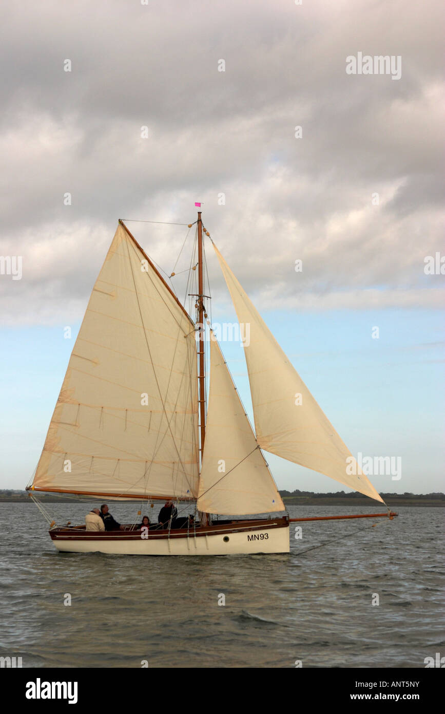 Traditional Gaff Rigged Sailing Boat or Smack Stock Photo