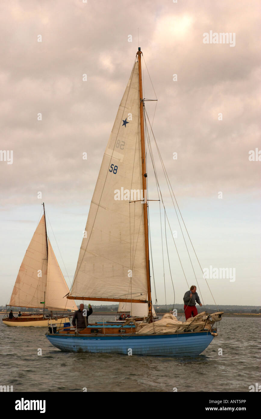 Traditional Gaff Rigged Sailing Boats - Also Known as a Smack Stock Photo