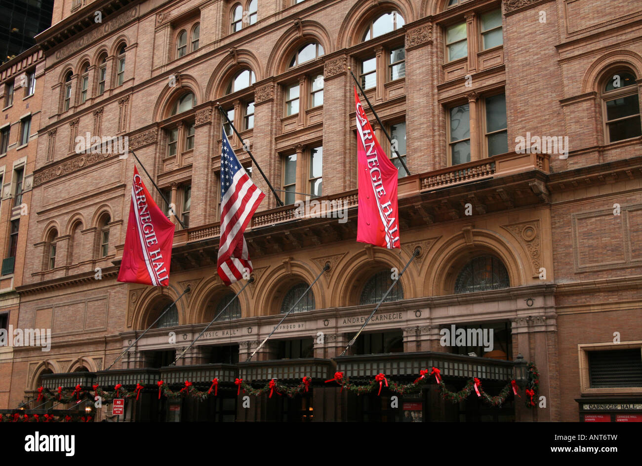 Exterior view of Entrance to Carnegie Hall Midtown Manhattan New York City  November 2007 Stock Photo