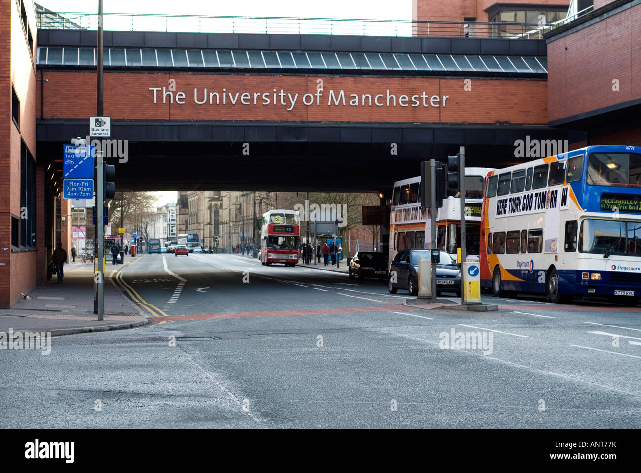 The University of Manchester bridge Oxford Road UK Stock Photo