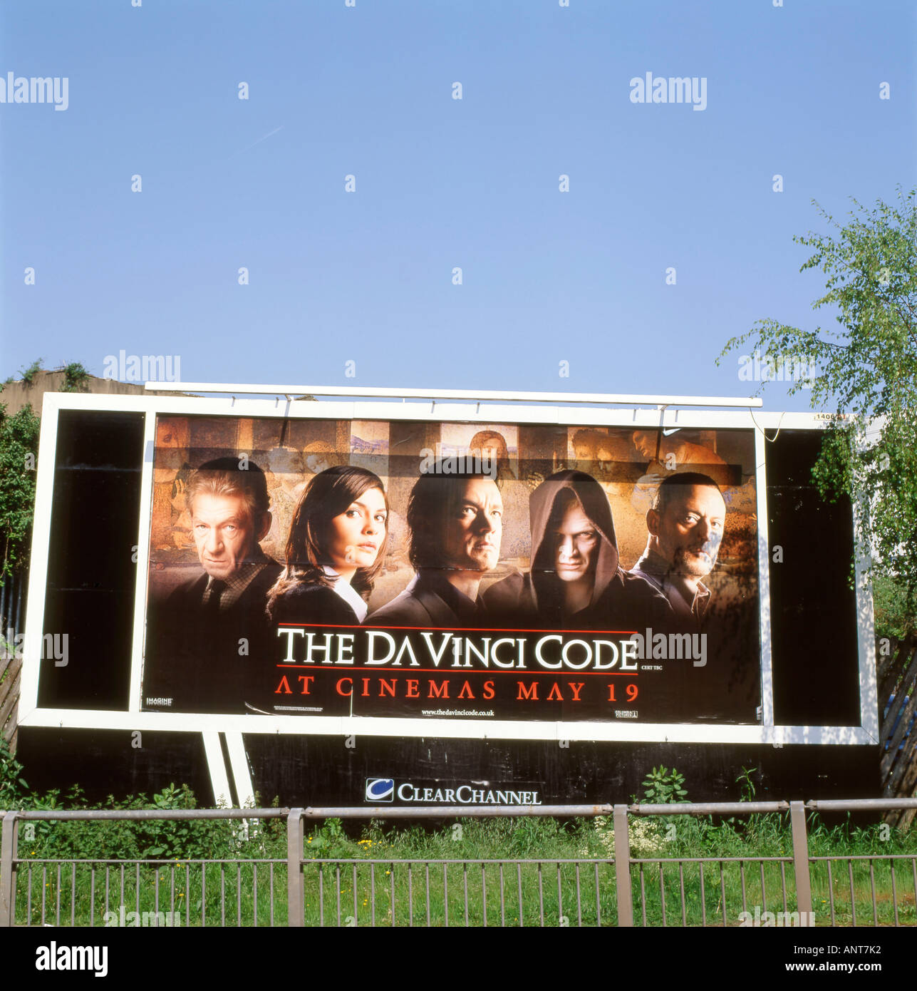 The Da Vinci Code movie advertisment on a  billboard in Cardiff Wales Great Britain UK  KATHY DEWITT Stock Photo