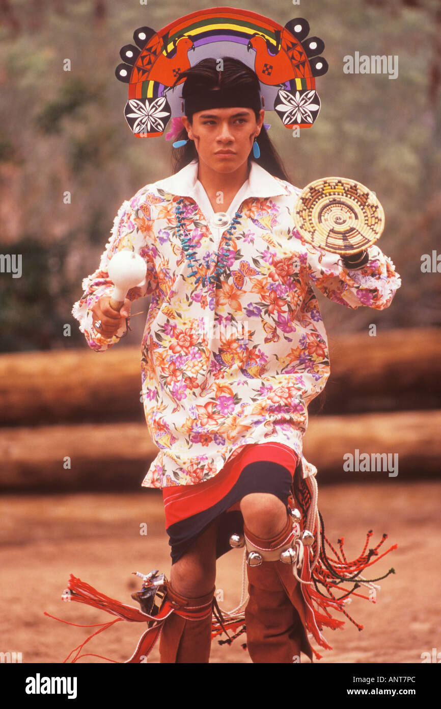 American Indian Acoma Rainbow Dancer Gallup Inter Tribal Indian Ceremonial Gallup New Mexico Stock Photo