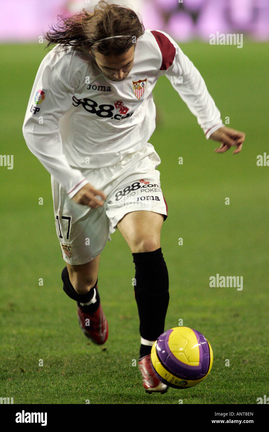 The young Sevilla FC left forward Diego Capel with the ball Stock Photo -  Alamy
