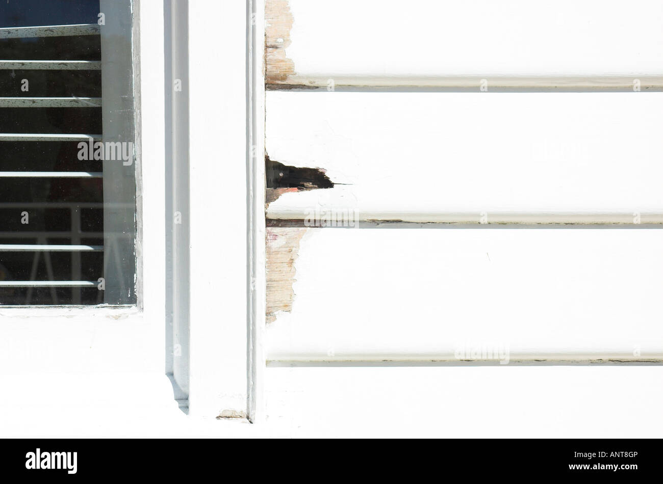 Repairing old timber window frames and weatherboards Stock Photo Alamy