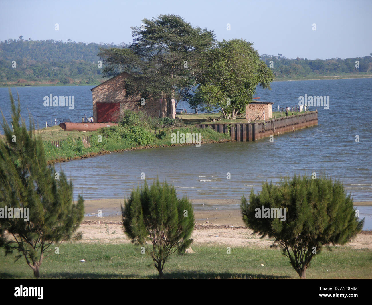 Small built up peninsular on Lake Victoria, Uganda Stock Photo Alamy