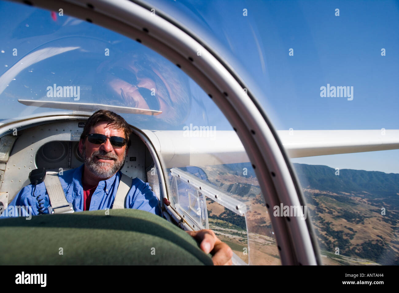 Windhaven Glider Rides over the Santa Ynez Valley near Santa Barbara California Stock Photo
