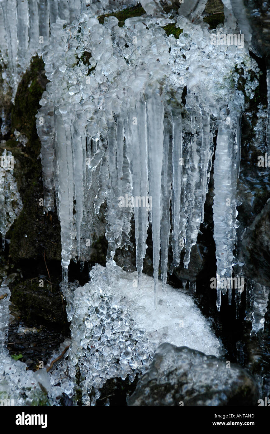 Icicles Hardrow Force Wensleydale Stock Photo - Alamy