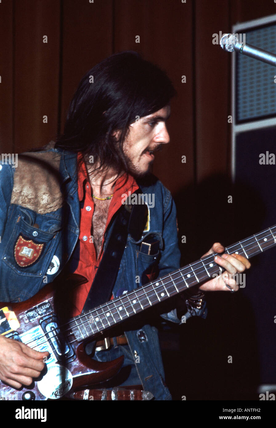 Lemmy recording with Hawkwind at the BBC in 1972 Stock Photo
