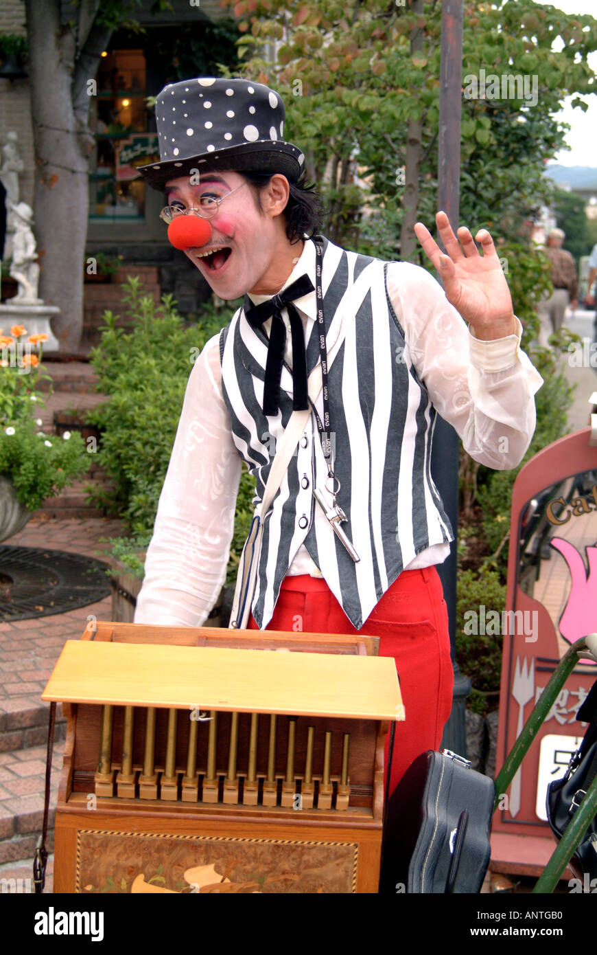 Andy the clown at Arashiyama Kyoto Japan Stock Photo