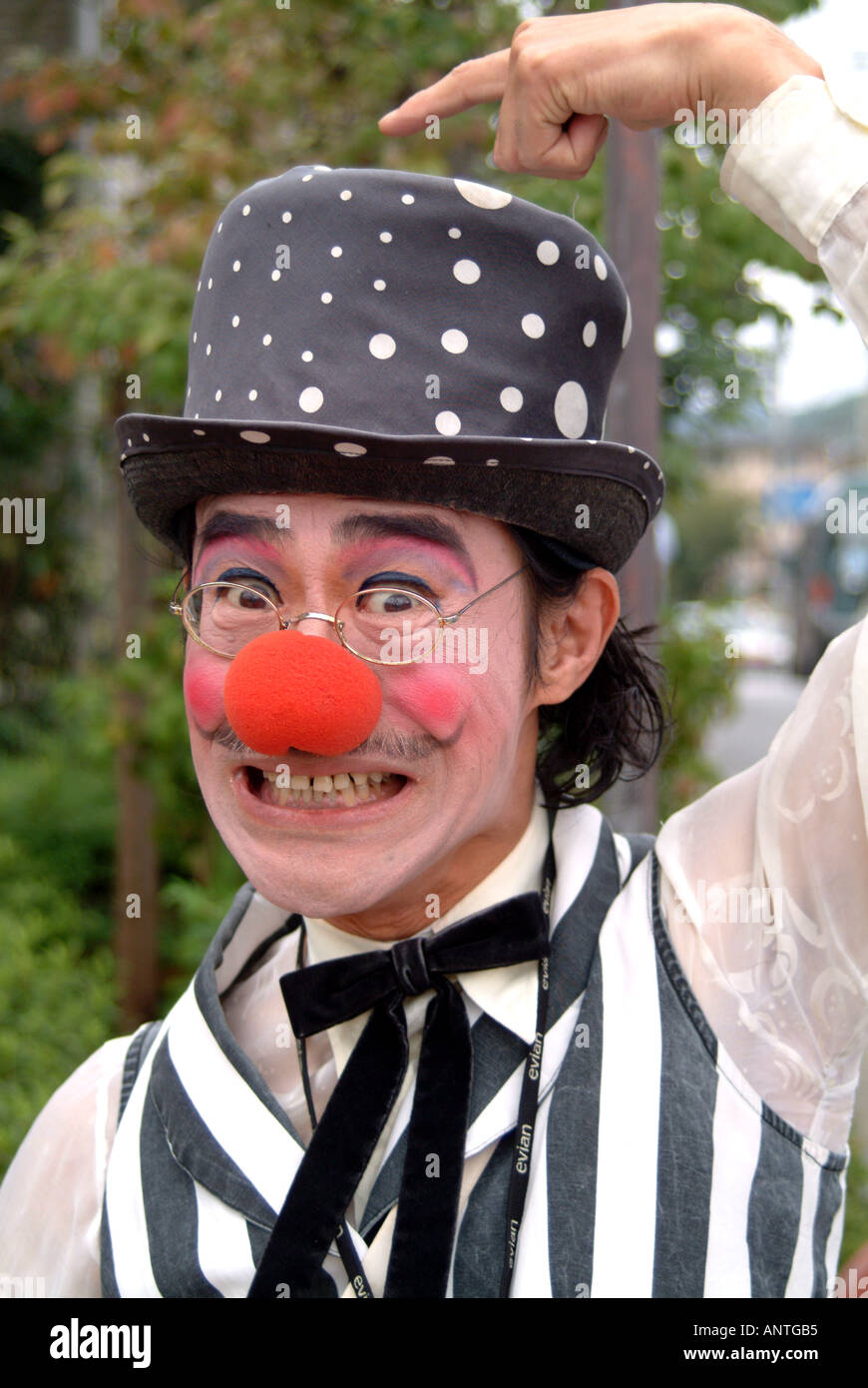 Andy the clown at Arashiyama Kyoto Japan Stock Photo